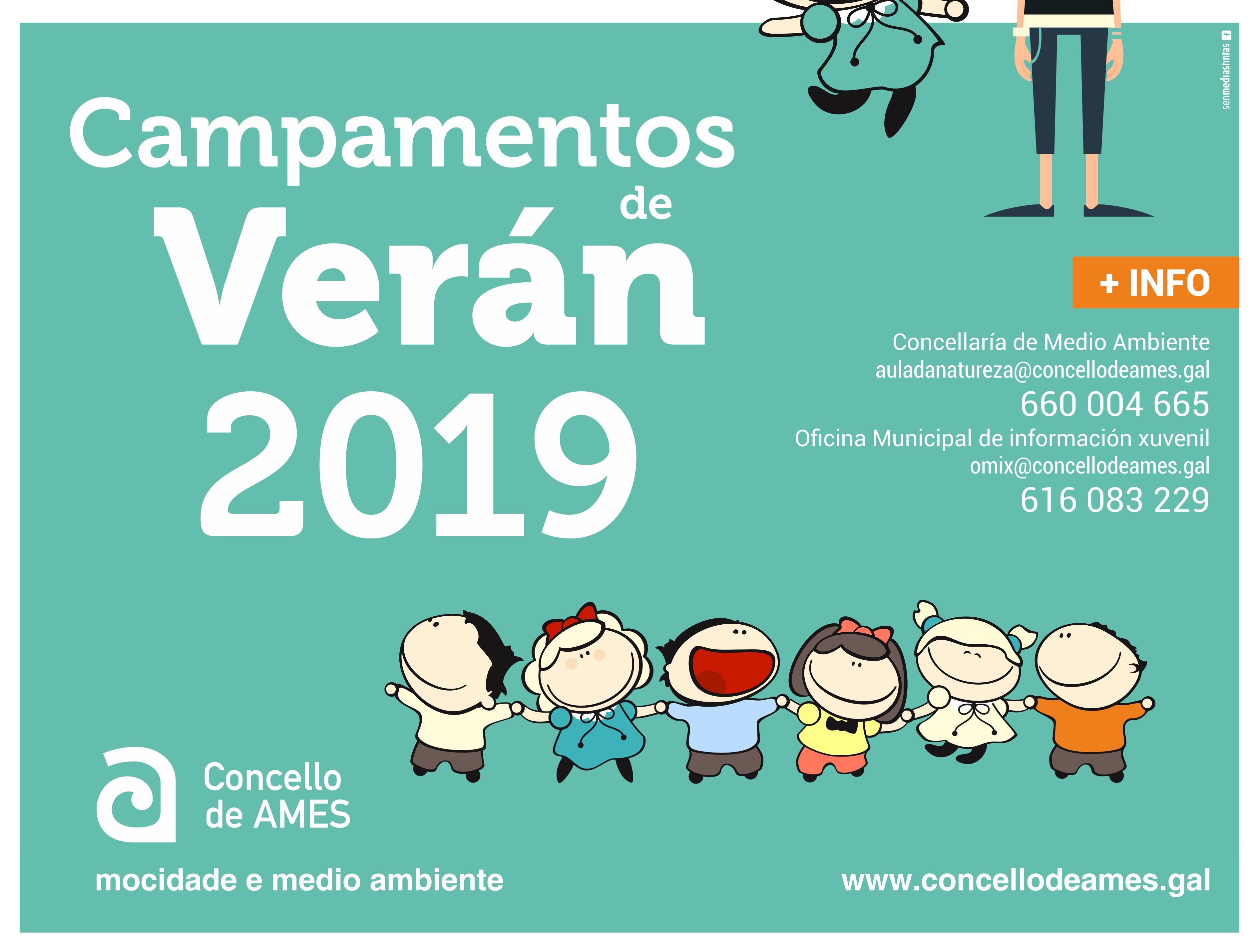 O Concello de Ames oferta 500 prazas para participar nalgún dos once campamentos de verán 2019 O Concello de Ames oferta 500 prazas para participar nalgún dos once campamentos de verán 2019