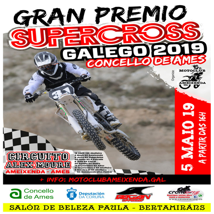 O circuíto SX “Alex de Moure” acolle este domingo a segunda proba do Supercross Galego 2019 na que participarán arredor de 60 pilotos de toda Galicia O circuíto SX “Alex de Moure” acolle este domingo a segunda proba do Supercross Galego 2019 na que participarán arredor de 60 pilotos de toda Galicia