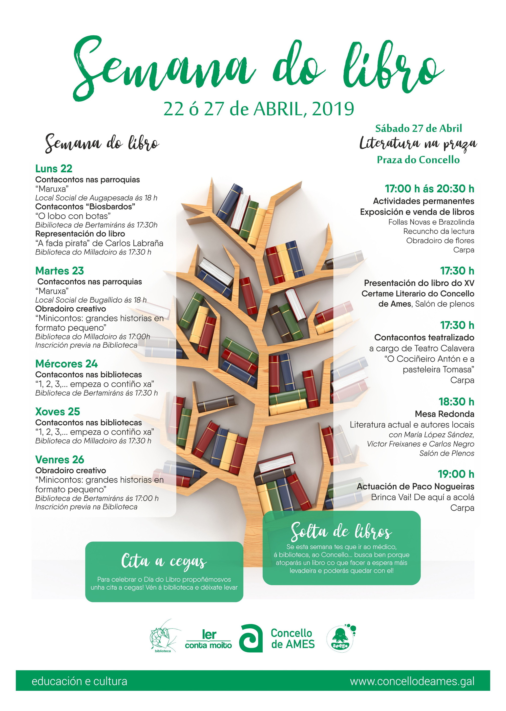 A Semana do libro de Ames culmina este sábado coa celebración de Literatura na praza A Semana do libro de Ames culmina este sábado coa celebración de Literatura na praza