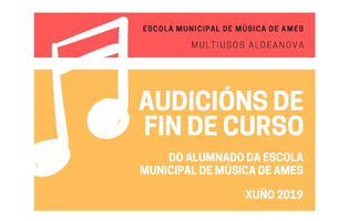 Cartel das audicións da Escola municipal de música de Ames