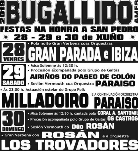 cartel festas San Pedro de Bugallido cartel festas San Pedro de Bugallido
