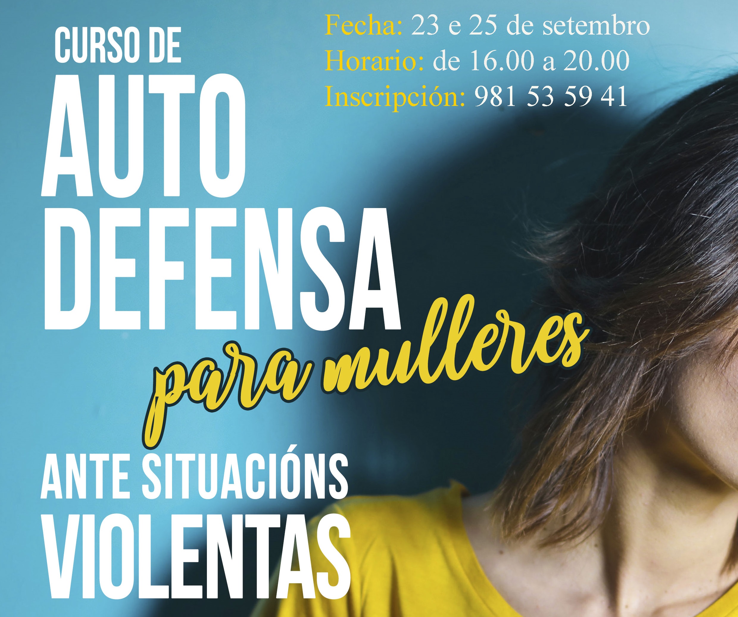 Cartel do curso de auto defensa para mulleres que se organiza no Milladoiro