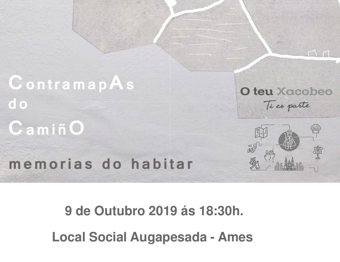Cartel do programa Contramapas do Camiño. Memorias do habitar