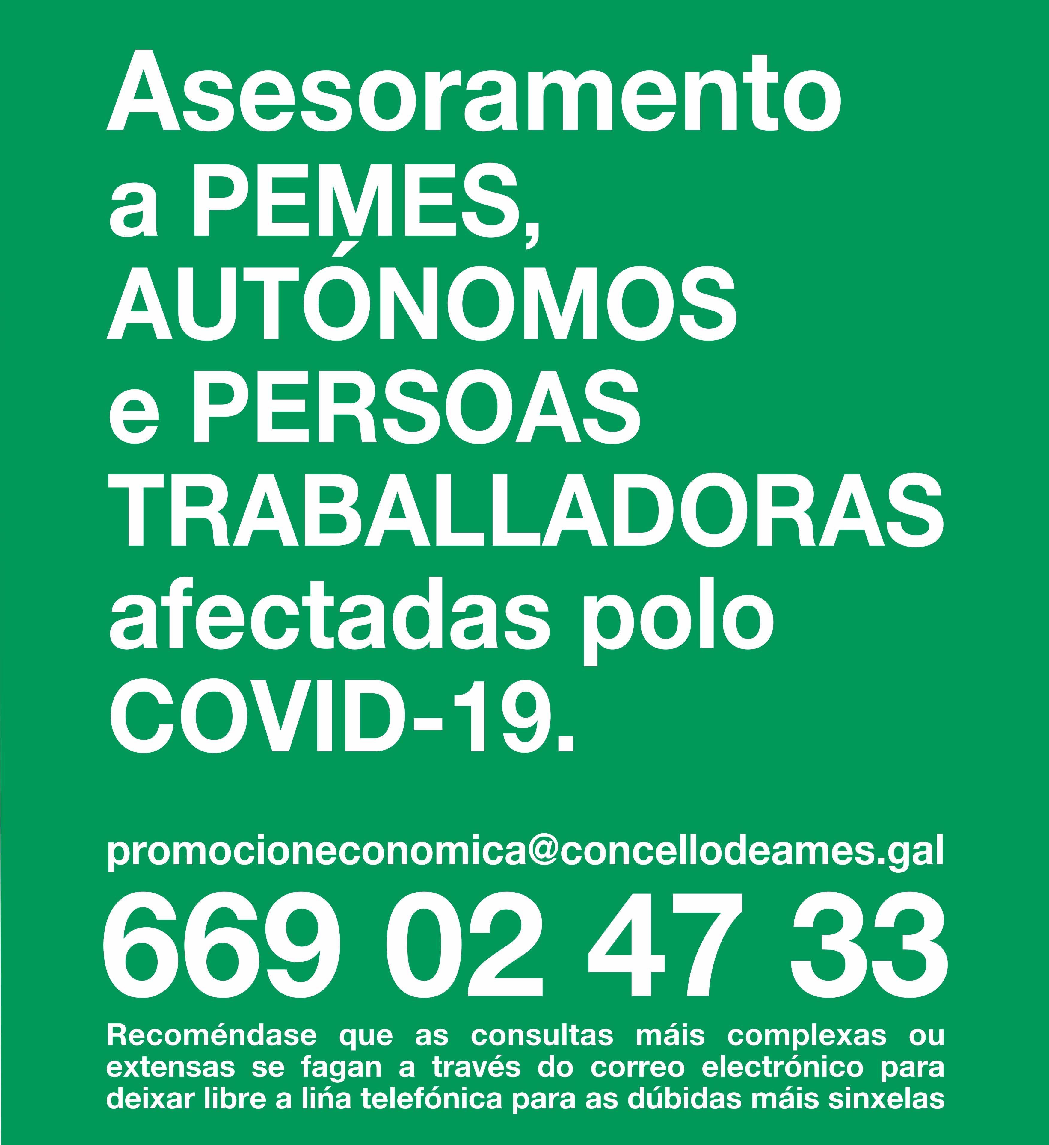 Cartel asesoramento laboral COVID-19