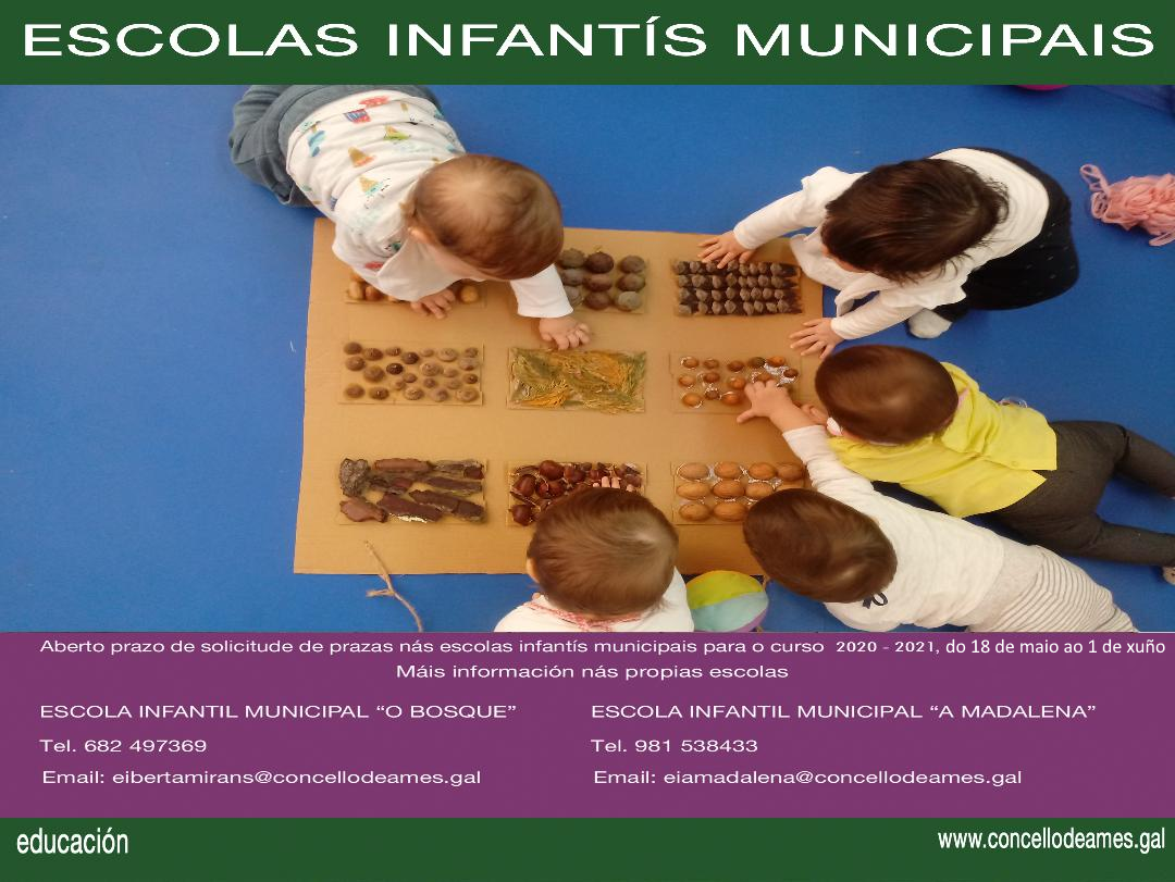 Cartel informativo sobre o prazo de preinscrición nas escolas infantís municipais de Ames Cartel informativo sobre o prazo de preinscrición nas escolas infantís municipais de Ames