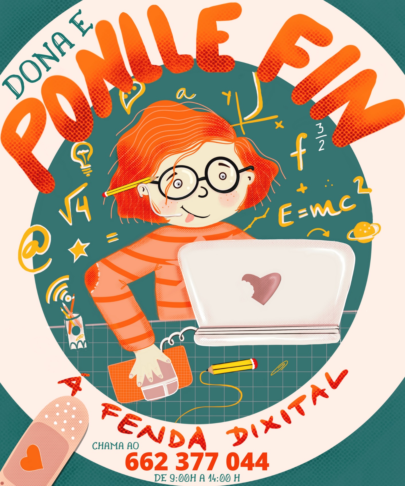 Cartel da campaña "Ponlle fin á fenda dixital" Cartel da campaña "Ponlle fin á fenda dixital"