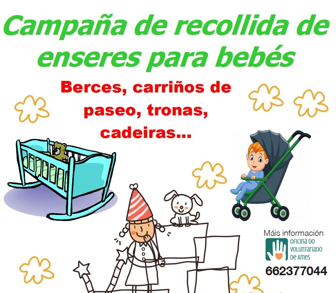 Cartel da campaña de recollida de enseres para bebés Cartel da campaña de recollida de enseres para bebés