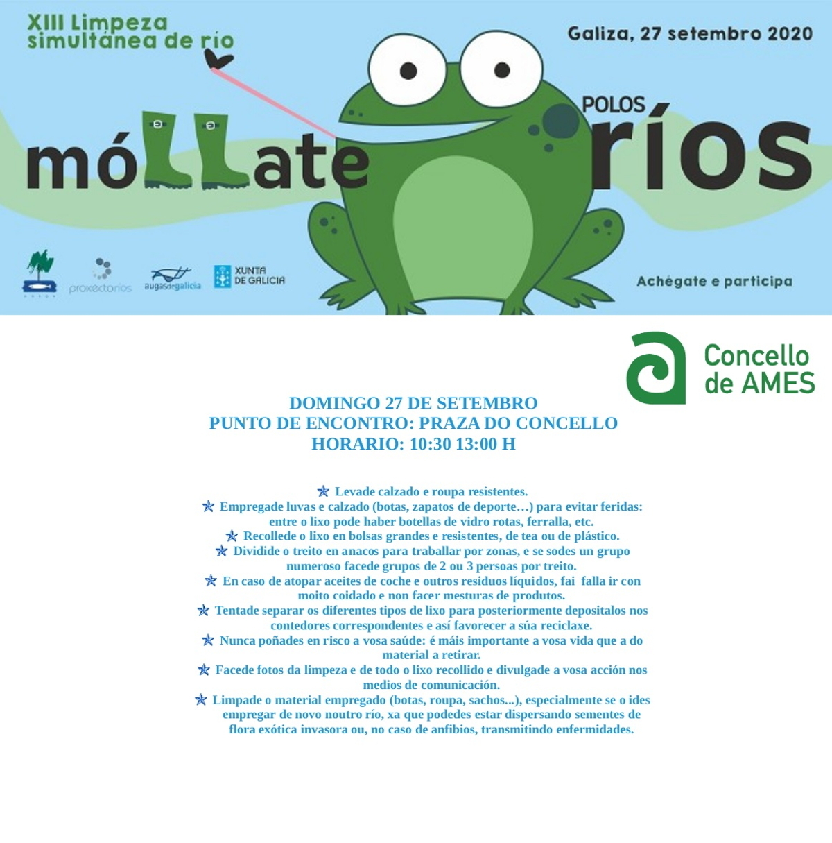 Cartel informativo Móllate polos ríos. Cartel informativo Móllate polos ríos.