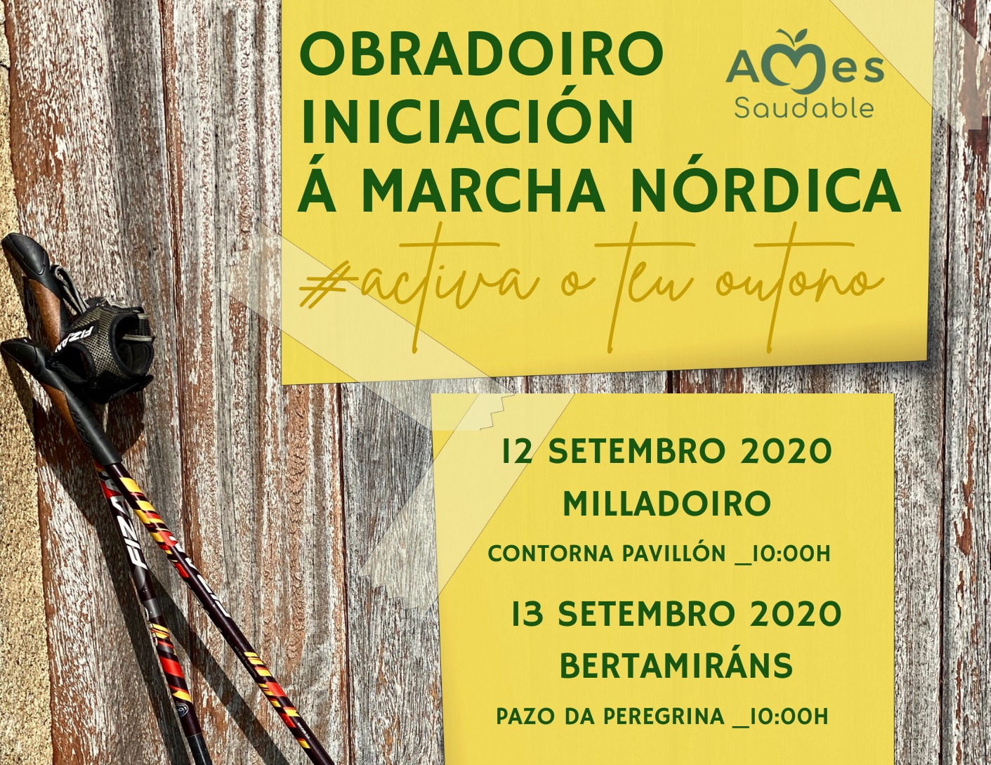 Cartel informativo do obradoiro de iniciación á marcha nórdica Cartel informativo do obradoiro de iniciación á marcha nórdica