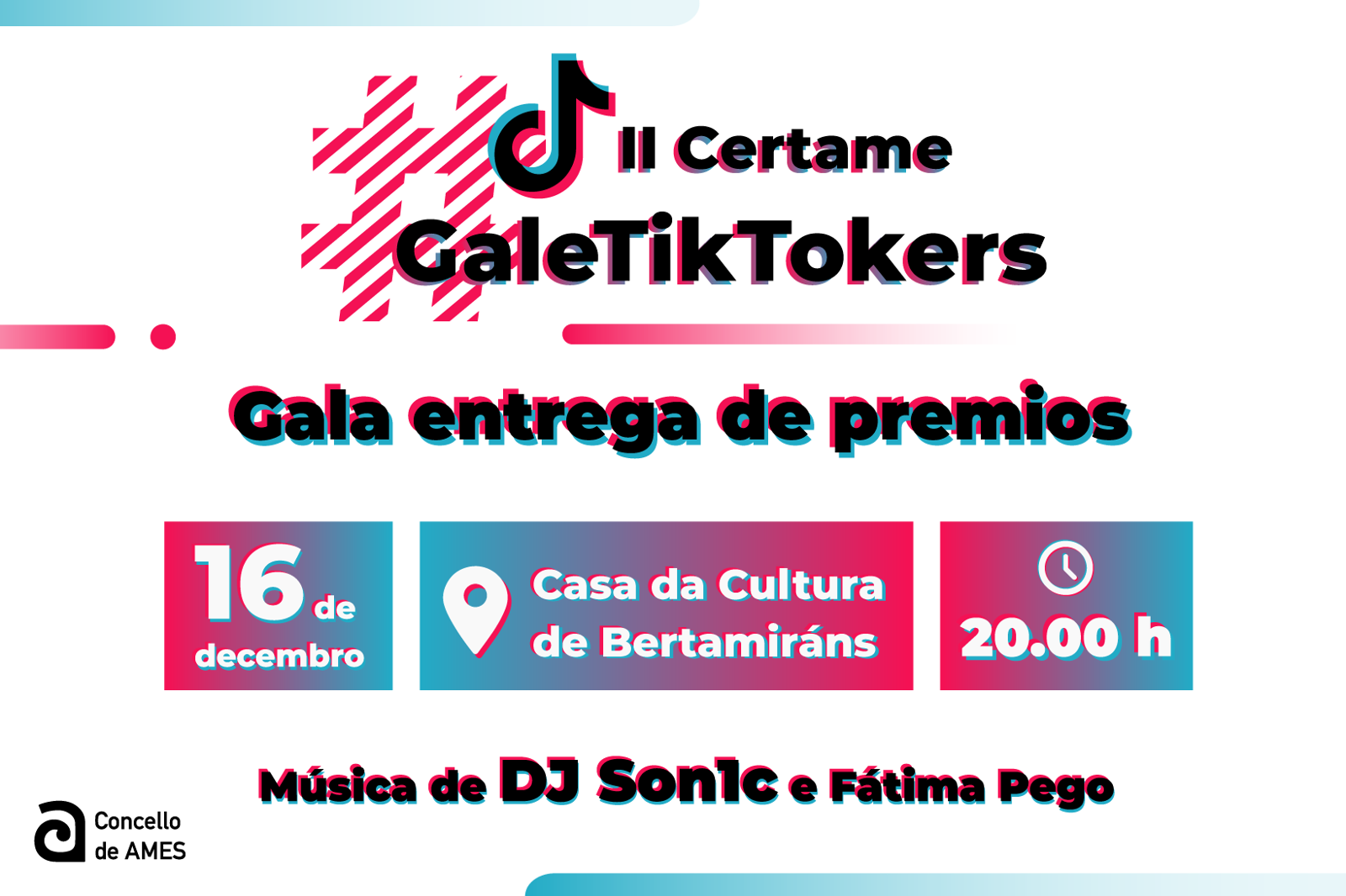 Ames recoñece ás mellores “Galetiktokers” este xoves, con 600 euros en premios Ames recoñece ás mellores “Galetiktokers” este xoves, con 600 euros en premios