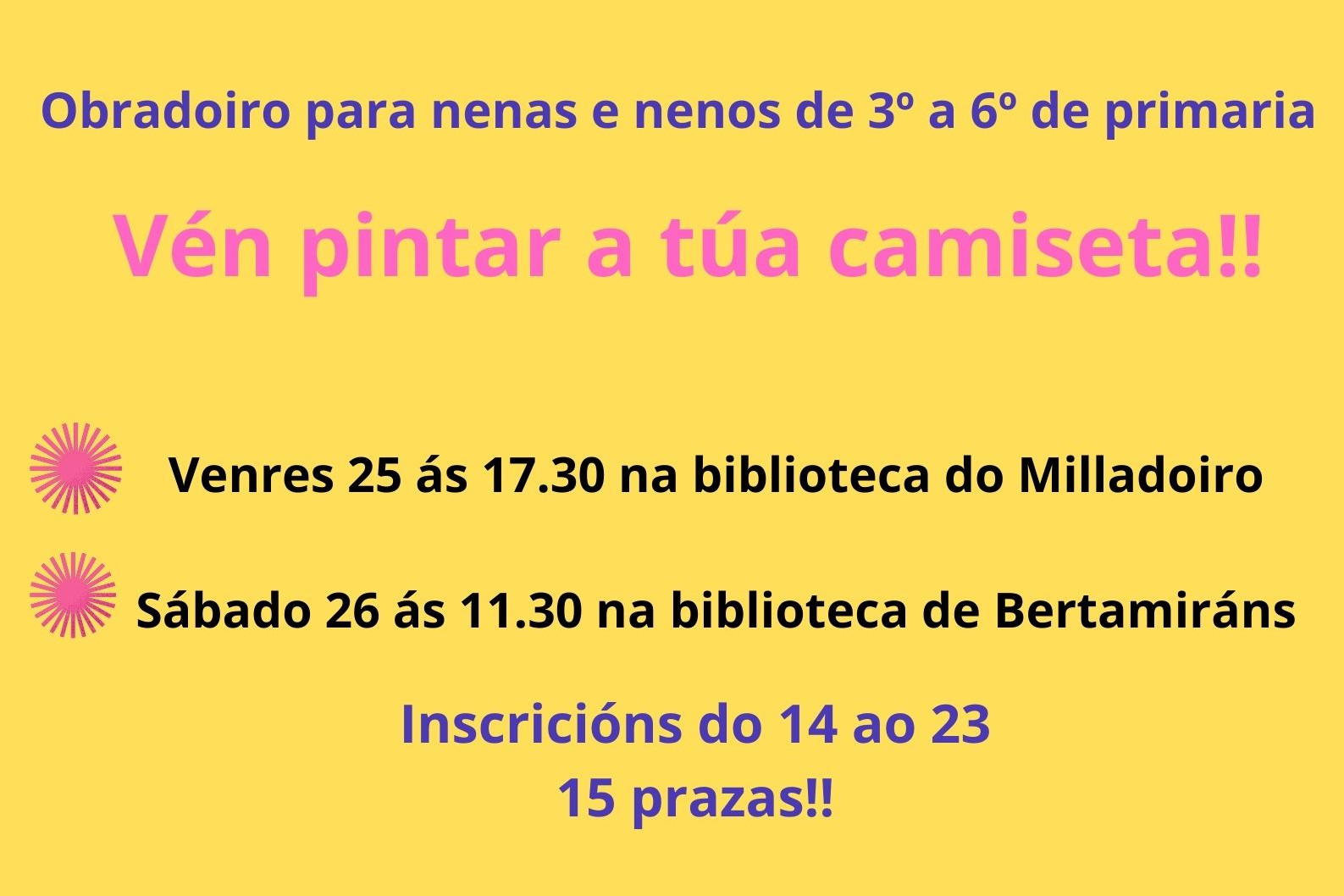 As bibliotecas amesás organizan un obradoiro polo Día de Rosalía para a rapazada de 3º a 6º de primaria