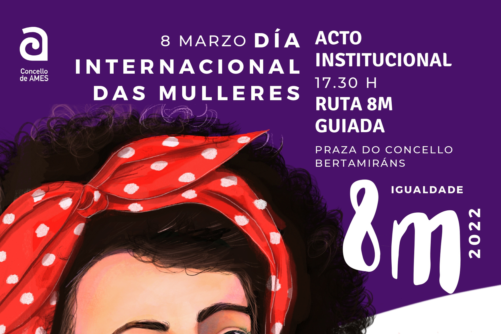 O Concello de Ames celebra o Día Internacional da Muller cun acto institucional e unha andaina guiada pola ruta 8M