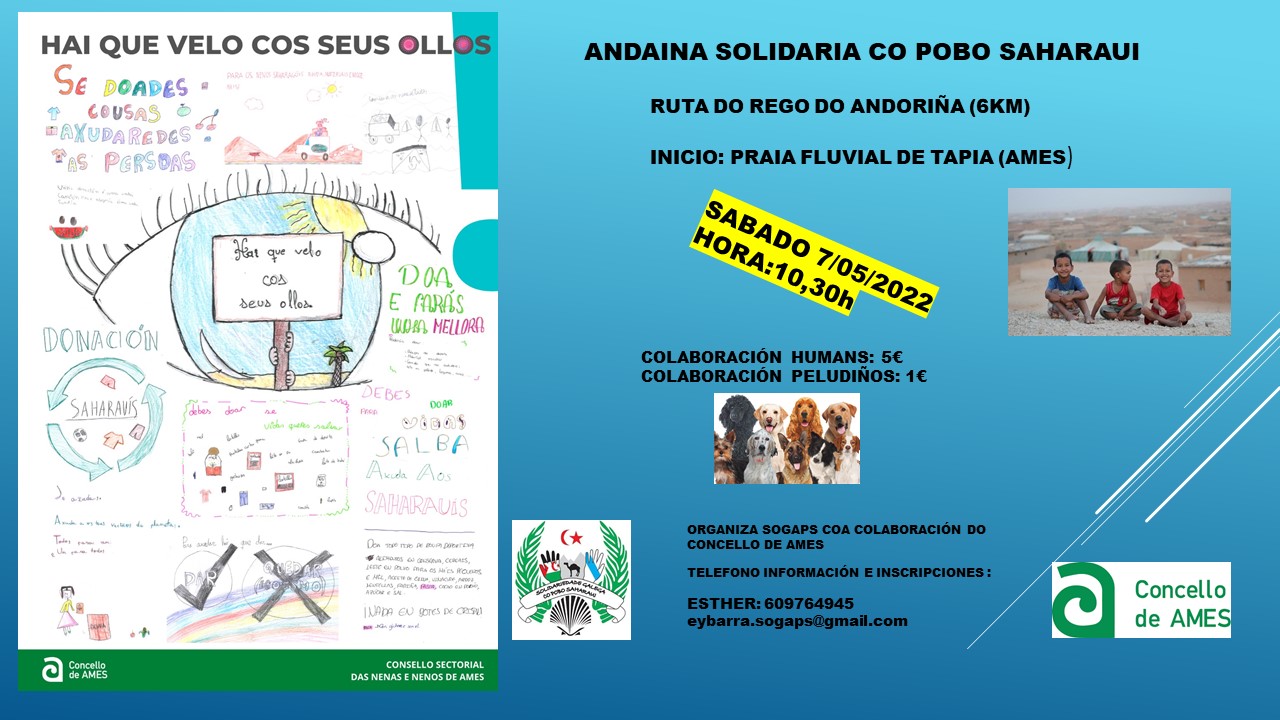 SOGAPS organiza unha andaina solidaria para colaborar cunha caravana de alimentos para os campamentos saharauís