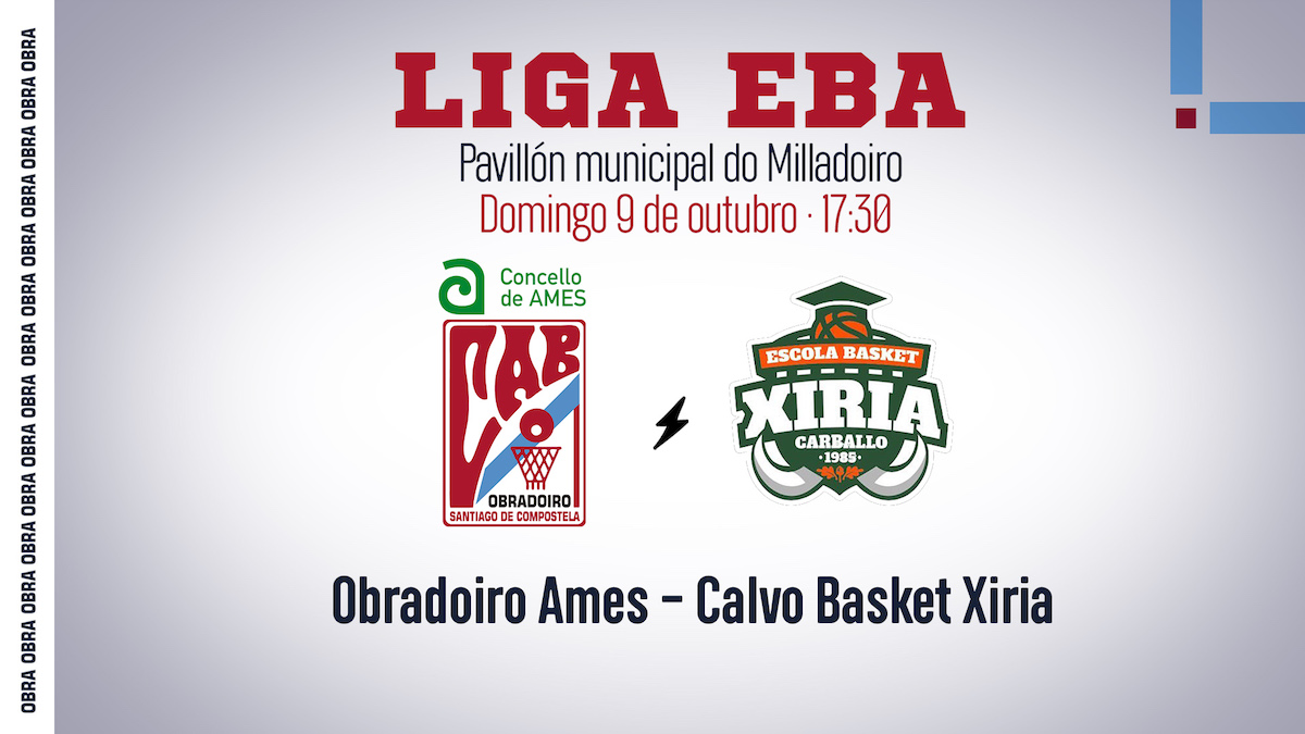 O Obradoiro Ames recibe este domingo 9 ao Calvo Basket Xiria no seu debut como local no Milladoiro