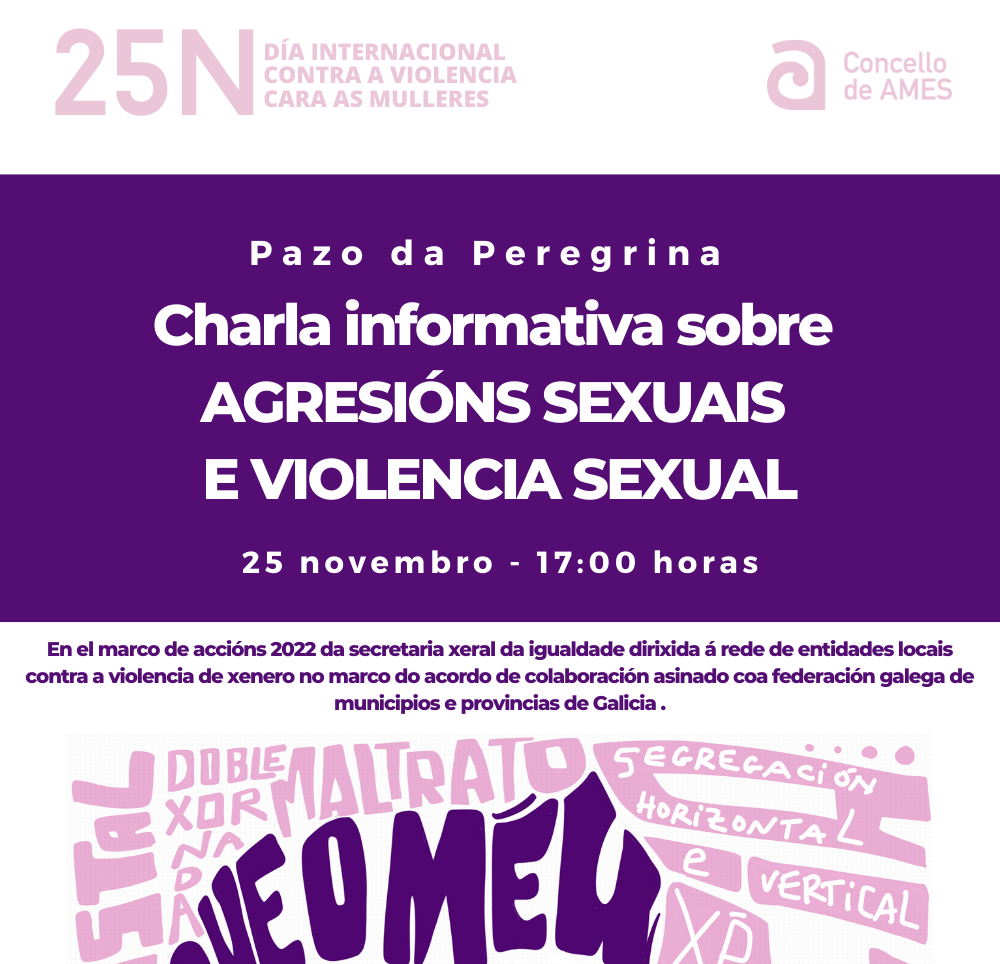 Ames acolle mañá o acto institucional do 25N, que contará cunha charla contra as violencias machistas e unha actuación da EMMA
