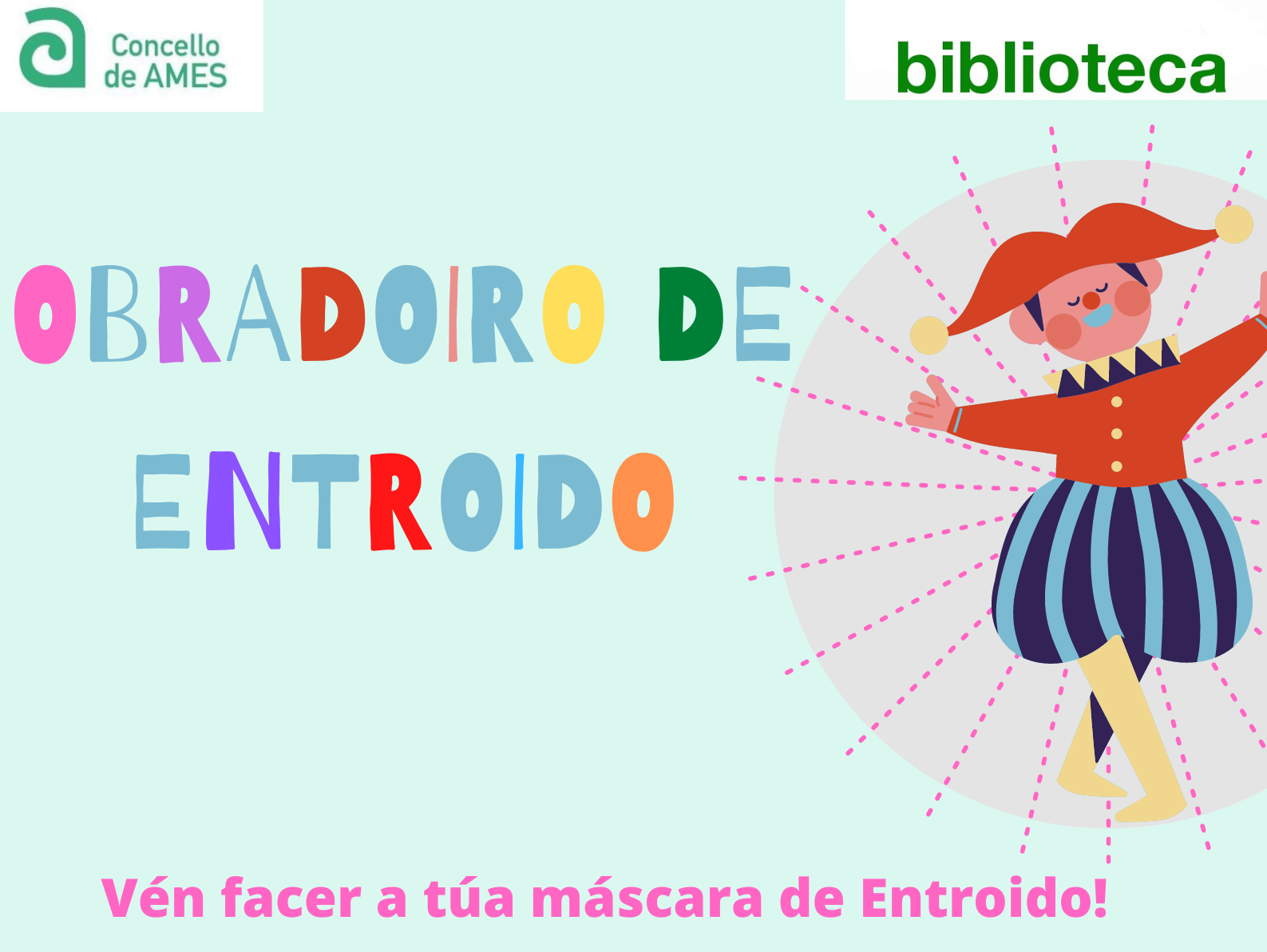 Cartel do obradoiro de Entroido 2023 das bibliotecas Cartel do obradoiro de Entroido 2023 das bibliotecas