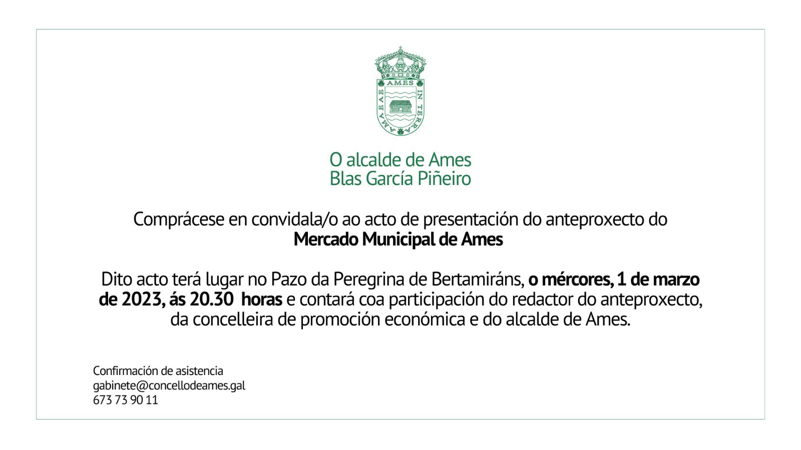 O Pazo da Peregrina acolle este mércores a presentación do anteproxecto do mercado municipal de Ames O Pazo da Peregrina acolle este mércores a presentación do anteproxecto do mercado municipal de Ames