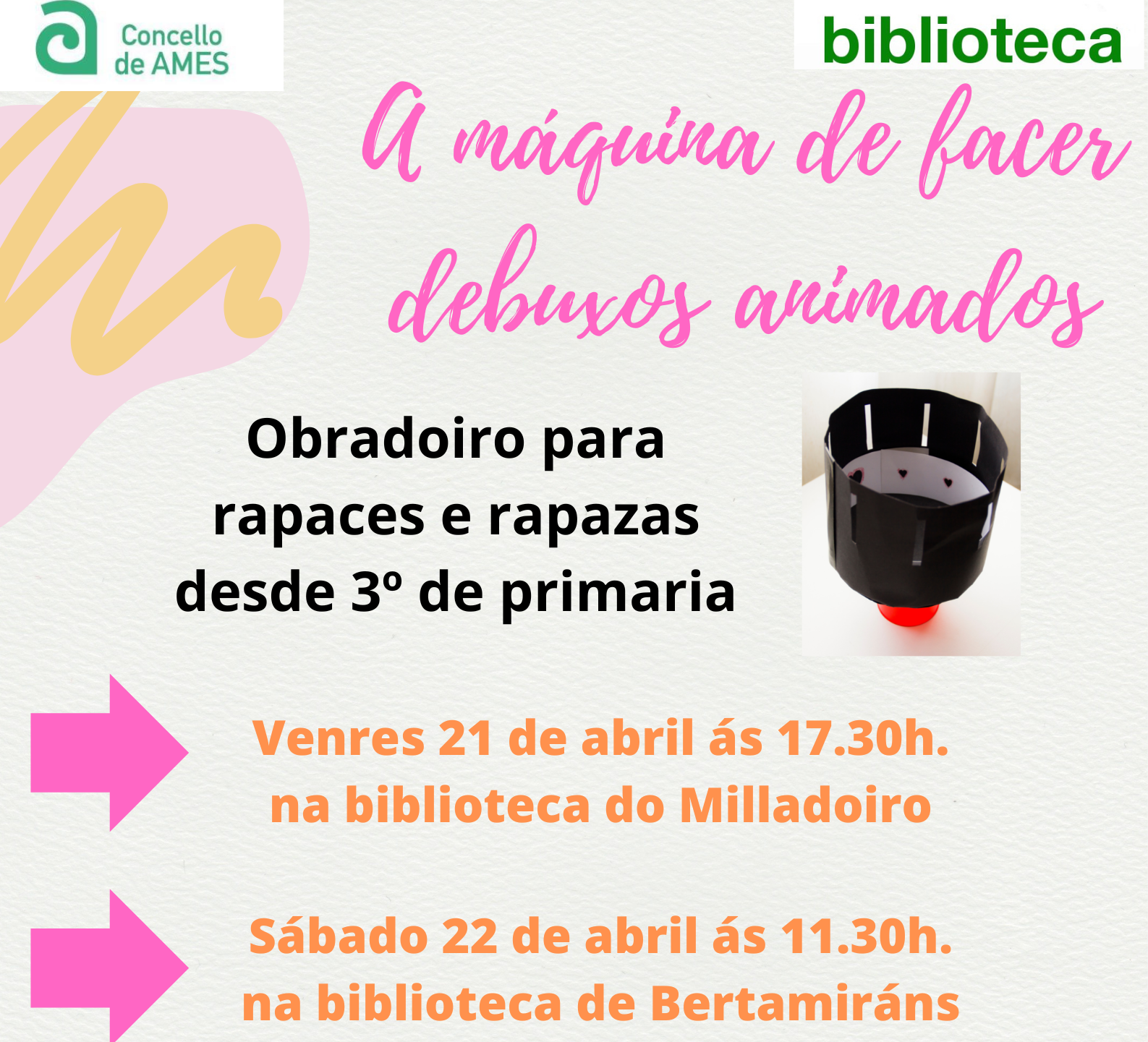 Cartaz dos obradoiros das bibliotecas municipais Cartaz dos obradoiros das bibliotecas municipais
