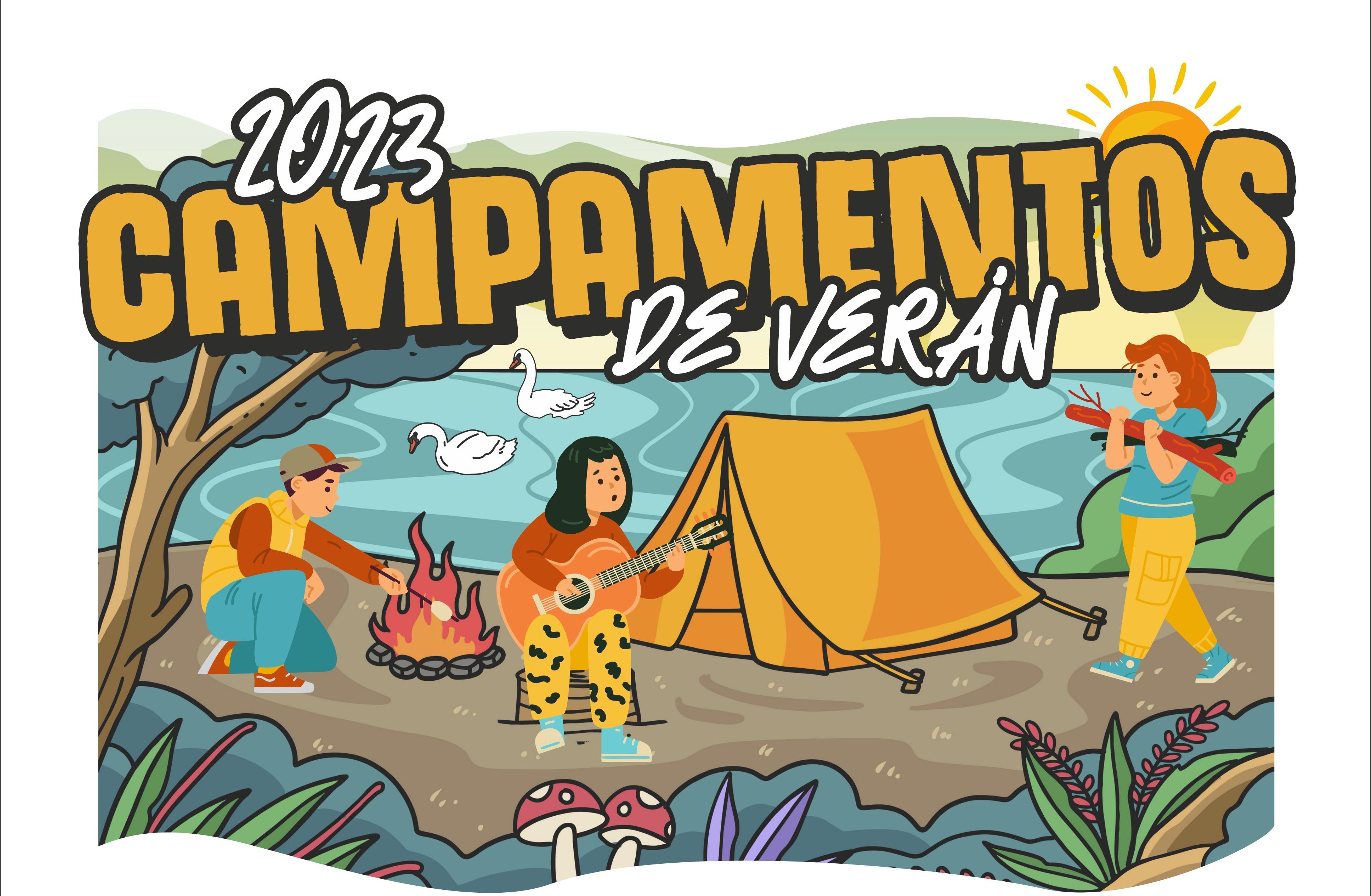Cartaz dos campamentos de verán 2023