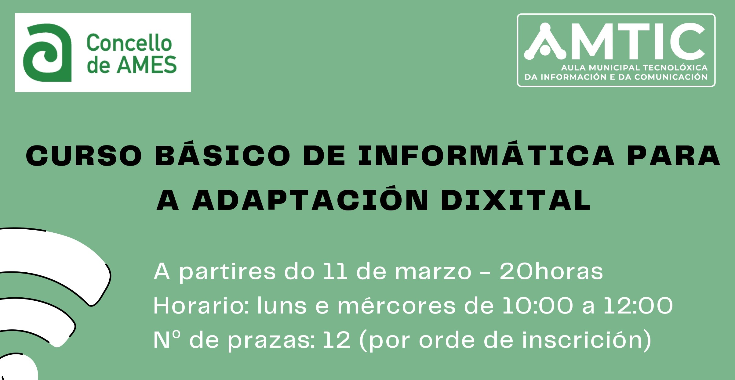 A Aula AMTIC organiza un curso de informática para a adaptación dixital A Aula AMTIC organiza un curso de informática para a adaptación dixital