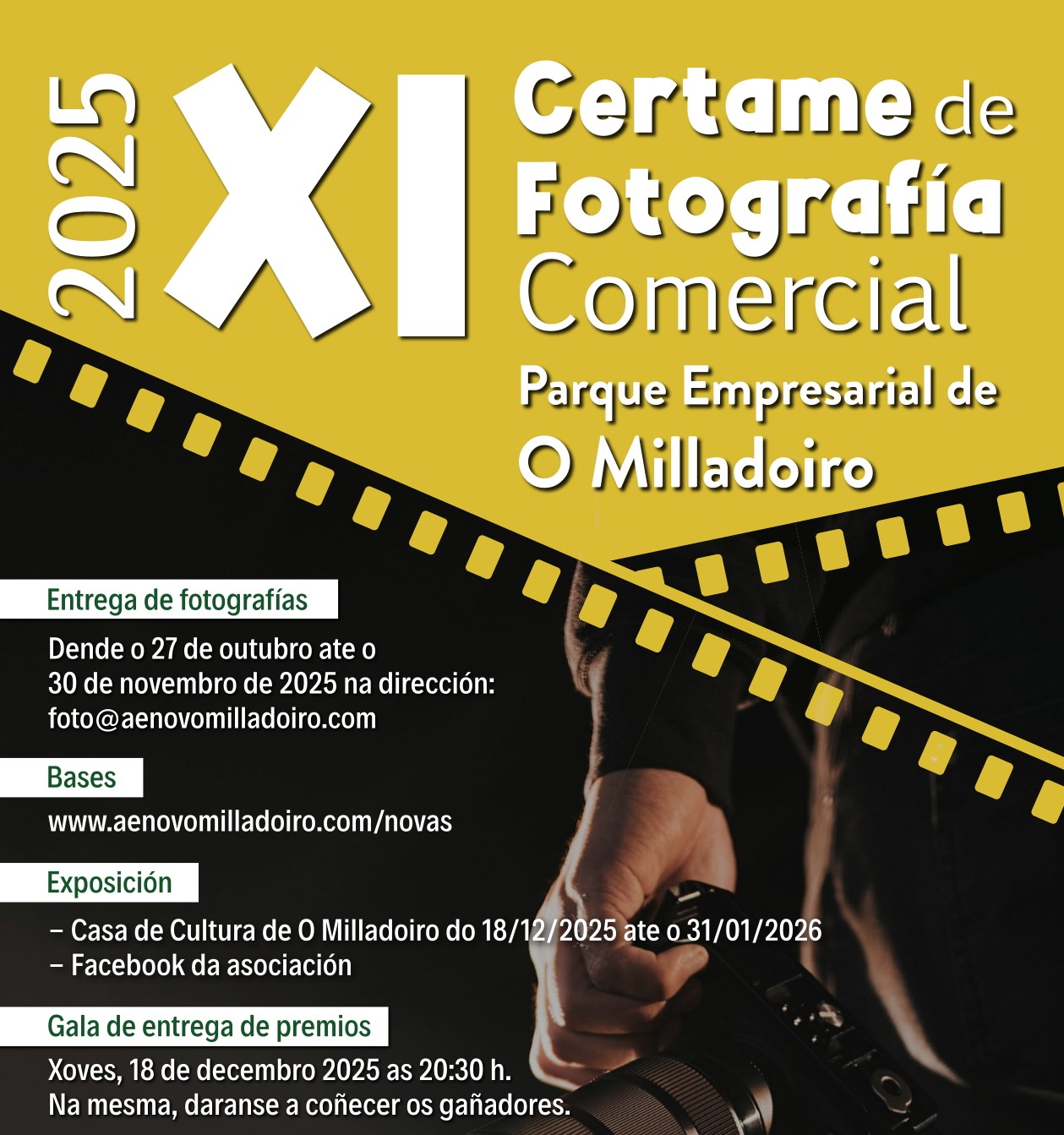 Últimos días para participar no XI Certame de Fotografía Comercial impulsado pola Asociación de Empresarios do Parque Empresarial Novo Milladoiro Últimos días para participar no XI Certame de Fotografía Comercial impulsado pola Asociación de Empresarios do Parque Empresarial Novo Milladoiro
