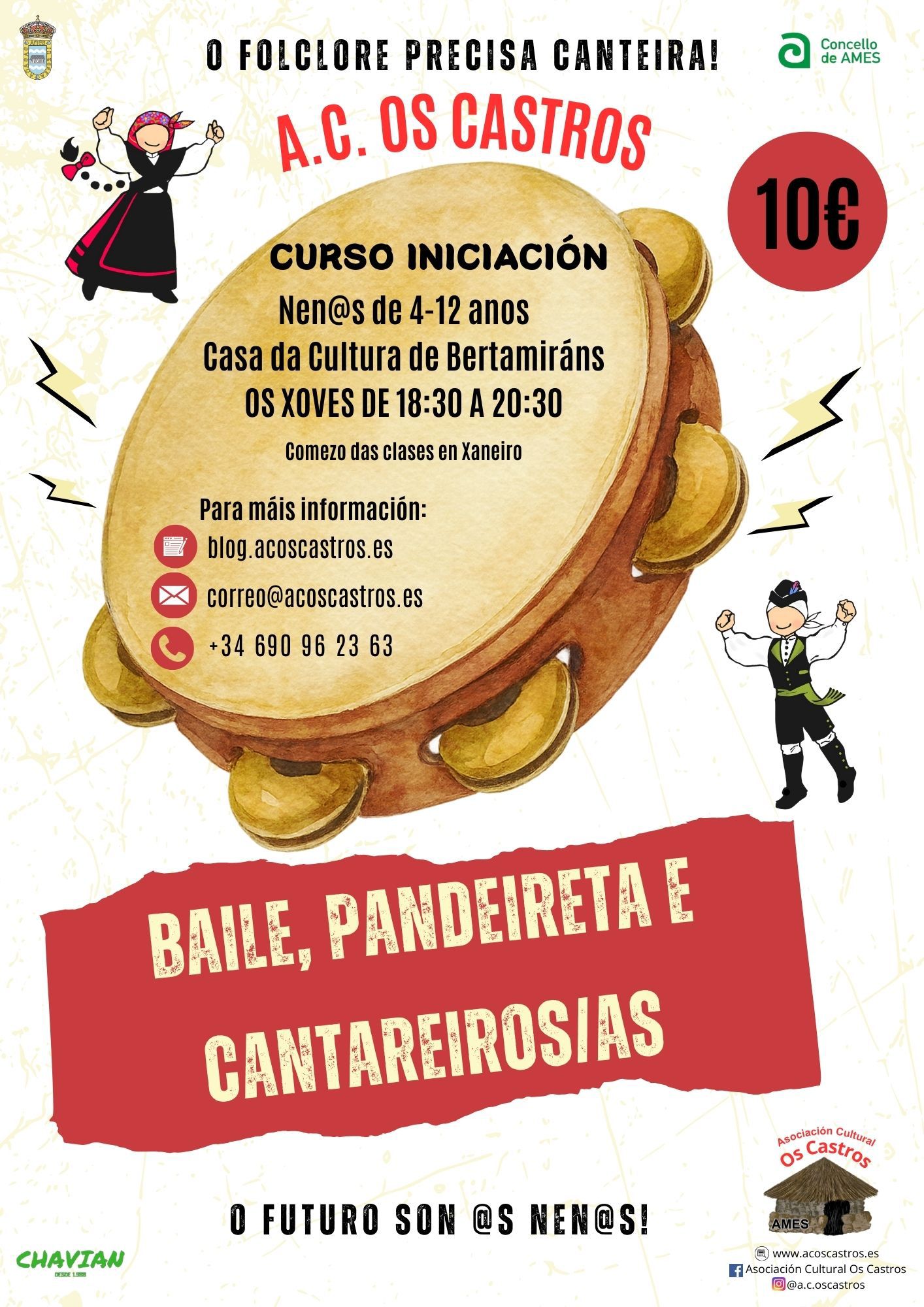 A Asociación Cultural Os Castros lanza un novo curso de iniciación ao folclore para nenos e nenas A Asociación Cultural Os Castros lanza un novo curso de iniciación ao folclore para nenos e nenas