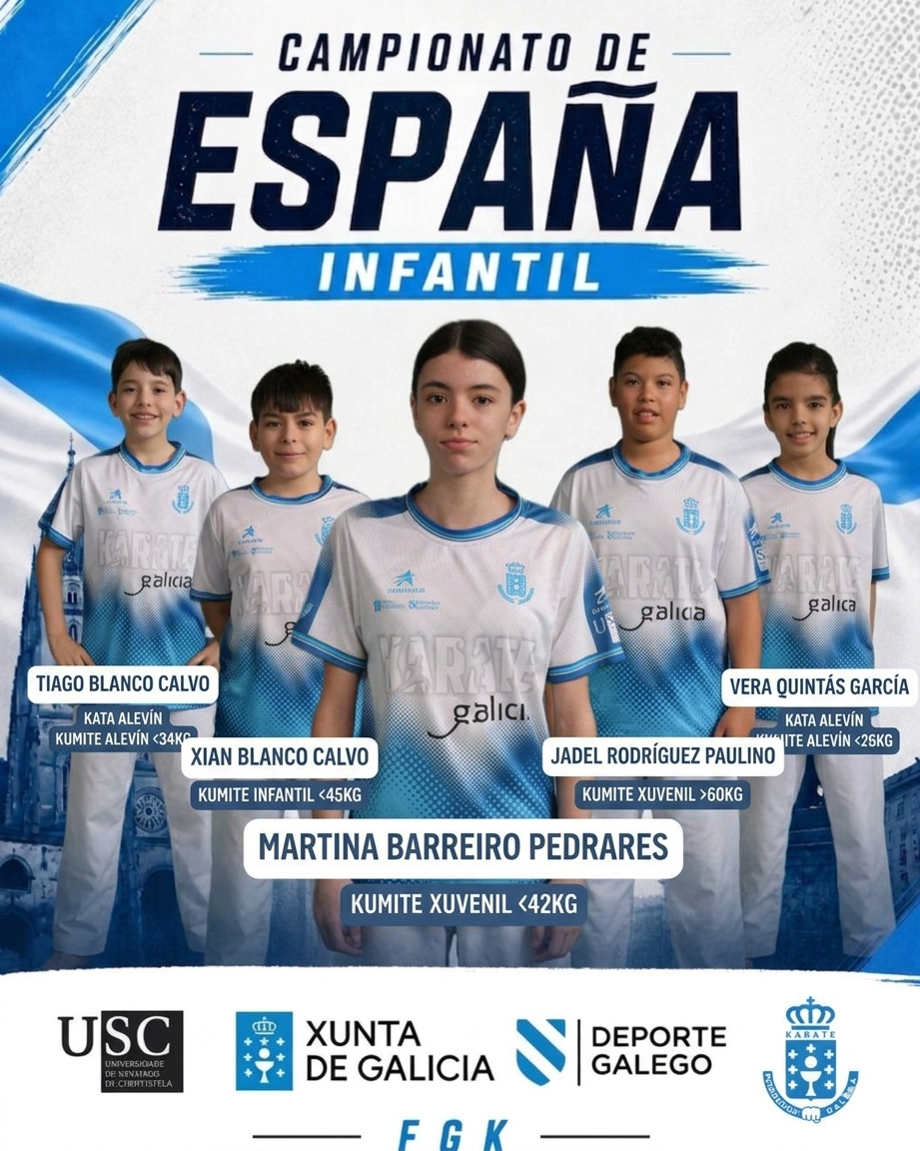 A Escola de Karate Dokkodo leva cinco deportistas ao XLVIII Campionato de España Infantil e compite ao máis alto nivel nacional A Escola de Karate Dokkodo leva cinco deportistas ao XLVIII Campionato de España Infantil e compite ao máis alto nivel nacional