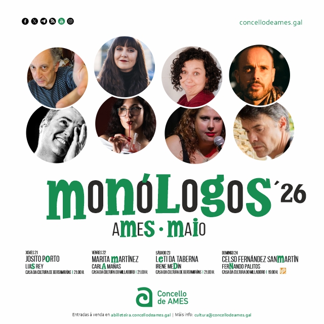 Josito Porto e Luis Rey abren este xoves unha nova edición dos monólogos de Ames Josito Porto e Luis Rey abren este xoves unha nova edición dos monólogos de Ames
