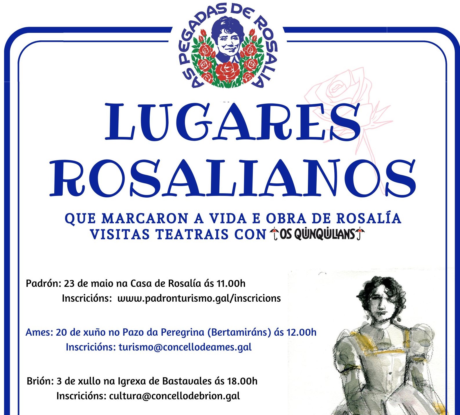 Aberto o prazo para inscribirse na visita aos lugares Rosalianos que marcaron a vida e obra de Rosalía Aberto o prazo para inscribirse na visita aos lugares Rosalianos que marcaron a vida e obra de Rosalía