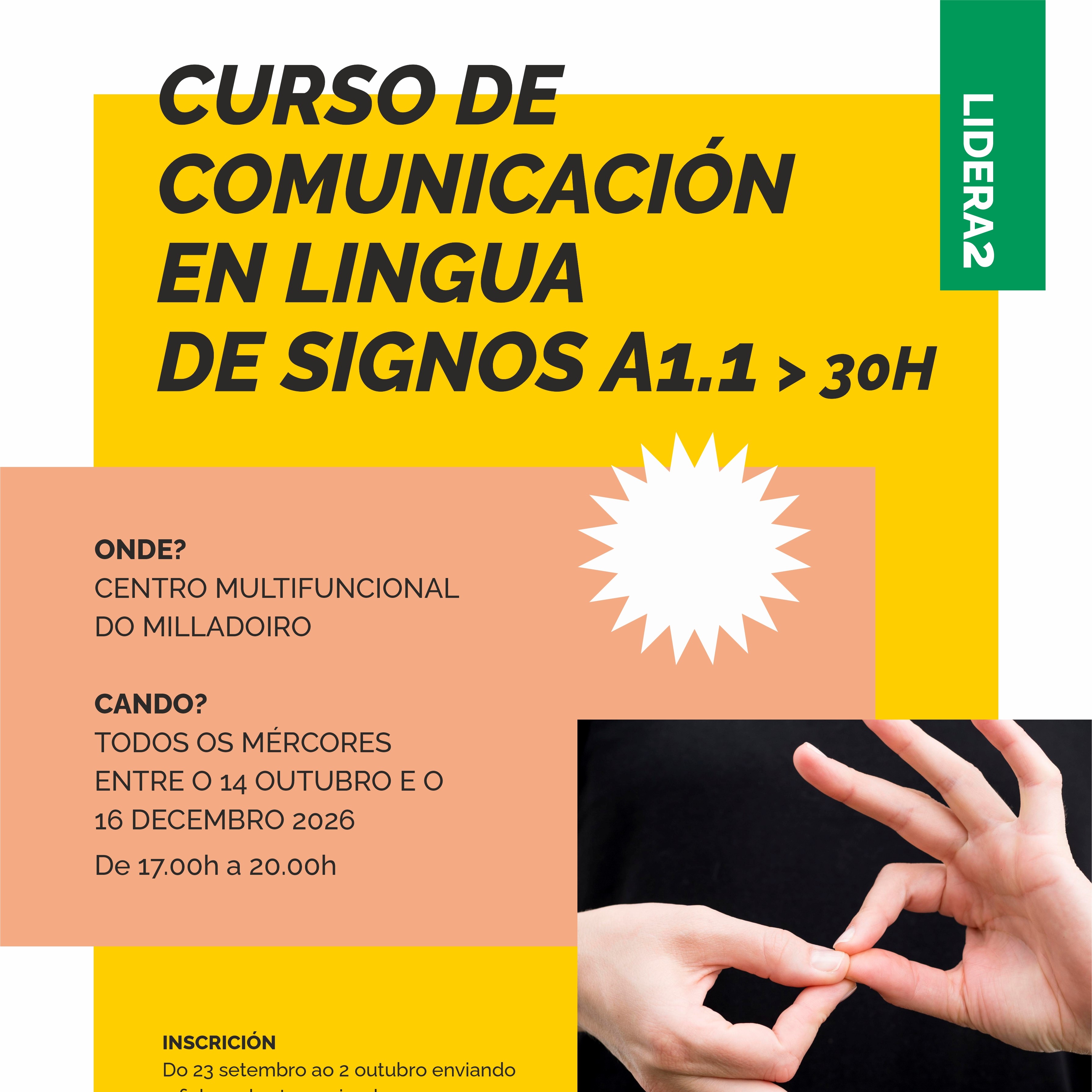 O departamento de Xuventude organiza un curso de A1.1 en lingua de signos para os derradeiros meses do ano O departamento de Xuventude organiza un curso de A1.1 en lingua de signos para os derradeiros meses do ano