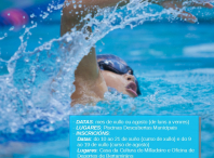 Cartaz dos cursos de natación de Ames