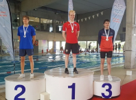 Imaxe dos rapaces e rapazas do club de natación Ciudad de Santiago