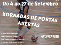 Cartel das xornadas de portas abertas do FC Meigas