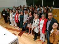 Foto de familia dos/as participantes na asemblea do Fondo Galego de Cooperación e Solidariedade