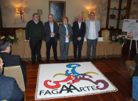 Imaxe da presentación no Hostal dos Reis Católicos da Federación de Asociacións de Alfombristas Galegos de Arte Efémera