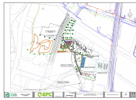 Mapa coa situación futura do proxecto do parque verde central do Milladoiro