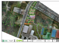 Mapa coa situación futura do proxecto do parque verde central do Milladoiro