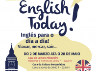 Cartel do curso de inglés English Today!
