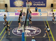 As rapazas do CV Bruxas dan a sorpresa no derbi galego da primeira división nacional feminina e gañan por 1-3 ao CV Ourense