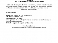 Ampliación prazo primeira quenda