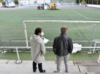 Obras no campo de fútbol de Bertamiráns