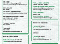 Listaxe de números de teléfono e enderezos de correo electrónico Listaxe de números de teléfono e enderezos de correo electrónico