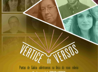 Cartel sobre a proxección da obra Vértice de Versos, de Carlos Lorenzo