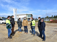 Imaxe da visita ás obras de acondicionamento do parque verde central do Milladoiro