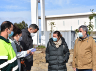 Imaxe da visita ás obras de acondicionamento do parque verde central do Milladoiro