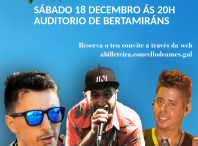 O auditorio de Bertamiráns acolle o concerto de Los Jinetes del Trópico o sábado 18 de decembro