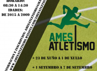 Cartaz do campus de verán que organiza o club Ames Atletismo