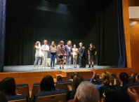 Alumnado nas clausuras do Milladoiro da Escola Municipal de Teatro