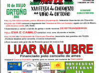 Ortoño celebra este domingo 10 a XVI Festa do chourizo ao viño con mil racións e o concerto de Luar na Lubre