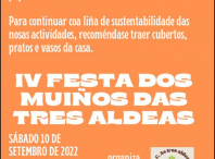 A Asociación Cultural As Tres Aldeas celebra este sábado 10 a IV Festa dos Muíños